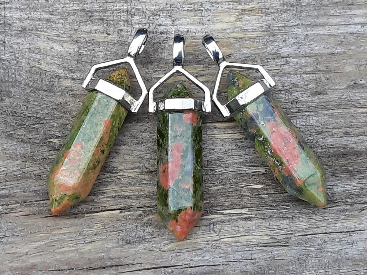 Edelsteen Unakiet - pendel - healing punt hanger